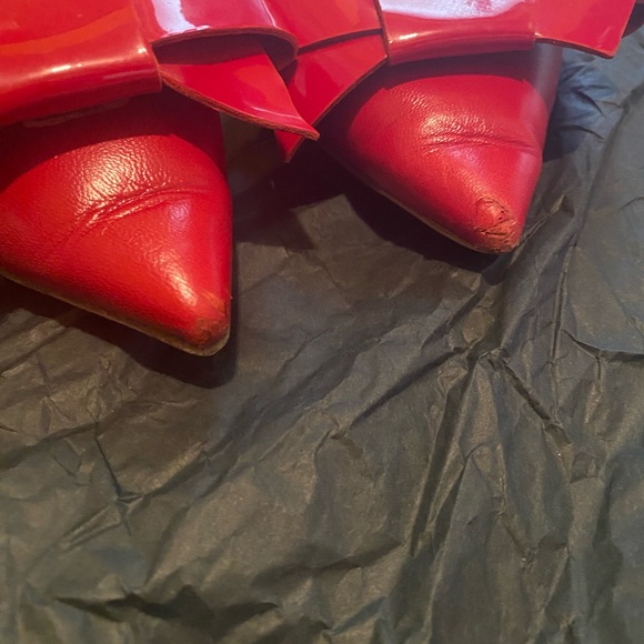 Miu Miu Red patent leather bow flats 38.5 - Picture 4 of 6